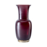 vaso venini satin piccolo color rosso sangue di bue con base foglia oro 706.38