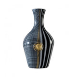 Venini Vaso Smoking Versace in vetro soffiato du Murano color nero, bianco e particolari in foglia oro 009.76
