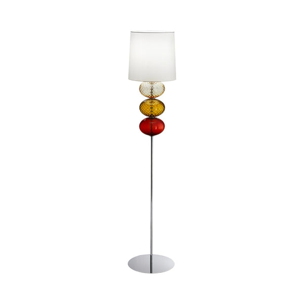VENINI lampada da terra in vetro di Murano color rosso, giallo tè e ambra 803.02