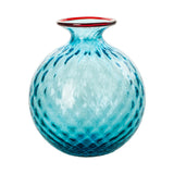 Vaso Monofiore VENINI Balloton Grande Azzurro in Vetro Soffiato di Murano 100.29