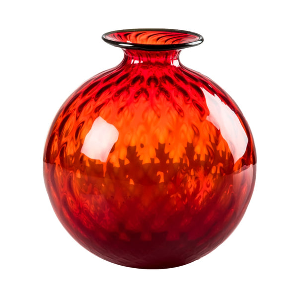 Venini vaso monofiore balloton grande rosso in vetro soffiato di Murano 100.18