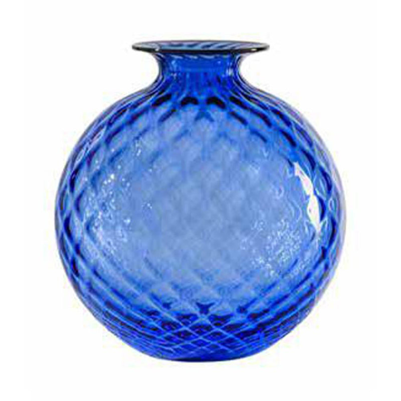 VENINI vaso monofiore balloton grande zaffiro in vetro soffiato di murano 100.18 Variante