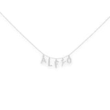 ALFYO Collana Call Me by Your Name in argento con pendenti con zirconi che formano il nome Alfyo