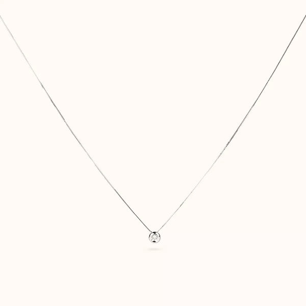 ALFYO Collana Punto Luce Essential Oro Bianco 18 carati e Diamante completa