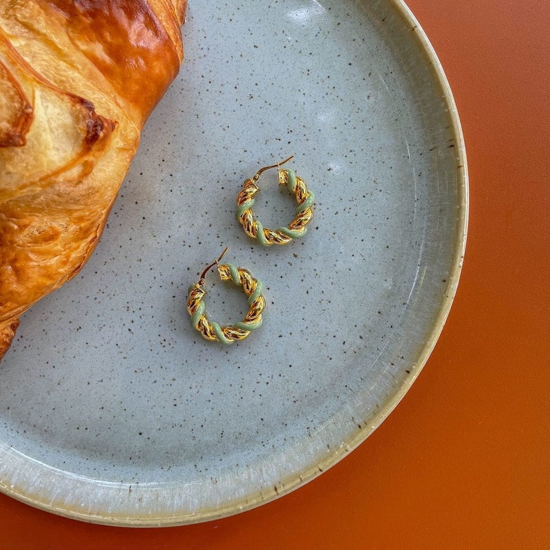 Orecchini a Cerchio Croissant placcati Oro 18kt GBECPGGO Orecchini a Cerchio Croissant placcati Oro 18kt GBECPGGO