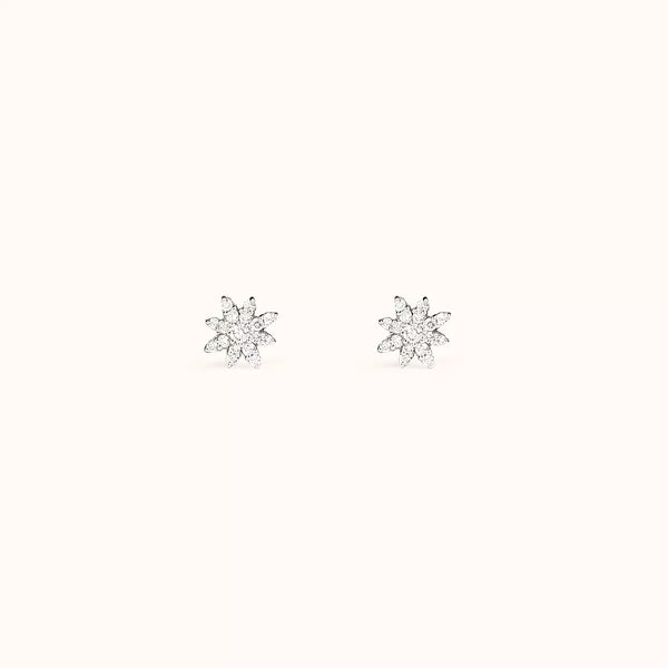 ALFYO Orecchini Snowy Dream realizzato in Oro Bianco 18 carati e Diamanti