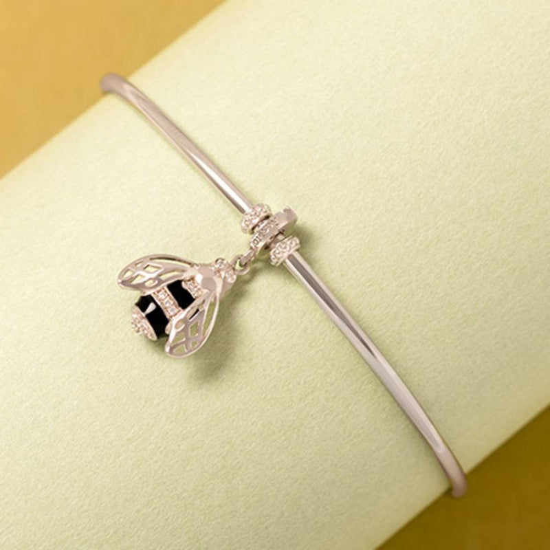 Ciondolo In Argento Sterling 925 Ossidato A Forma Di Ape - Foto 7