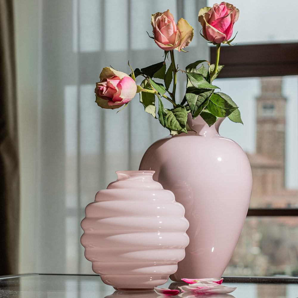 The Leonardo Collection Vaso Api In Vetro Trasparente Con Motivi Di Api, Rosa, LP48330, Regalo Decorativo