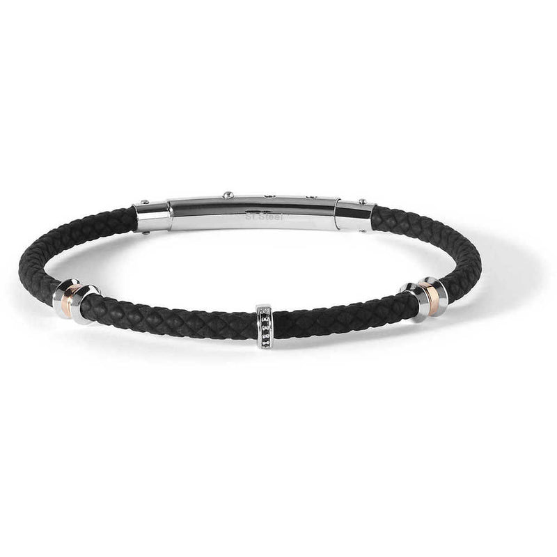 Bracciale Uomo Semirigido in Argento con Spinello COMETE UBR 742