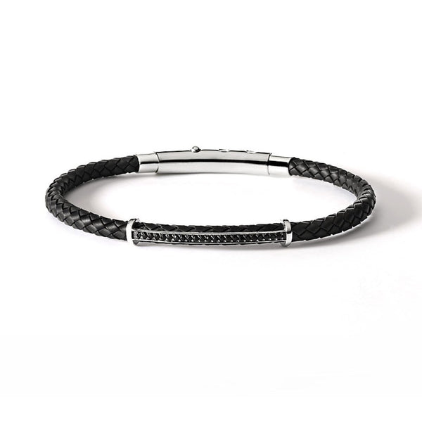 Bracciale Uomo Semirigido in Argento con Spinello COMETE UBR 634