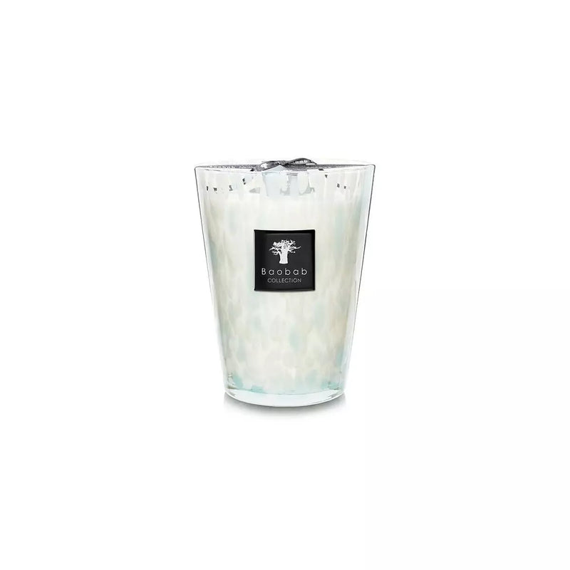 Candela BAOBAB Pearls Sapphire Azzurra e Bianco Solare e acquatica con note di Mirto - Fior di sale - Gelsomino 24cm