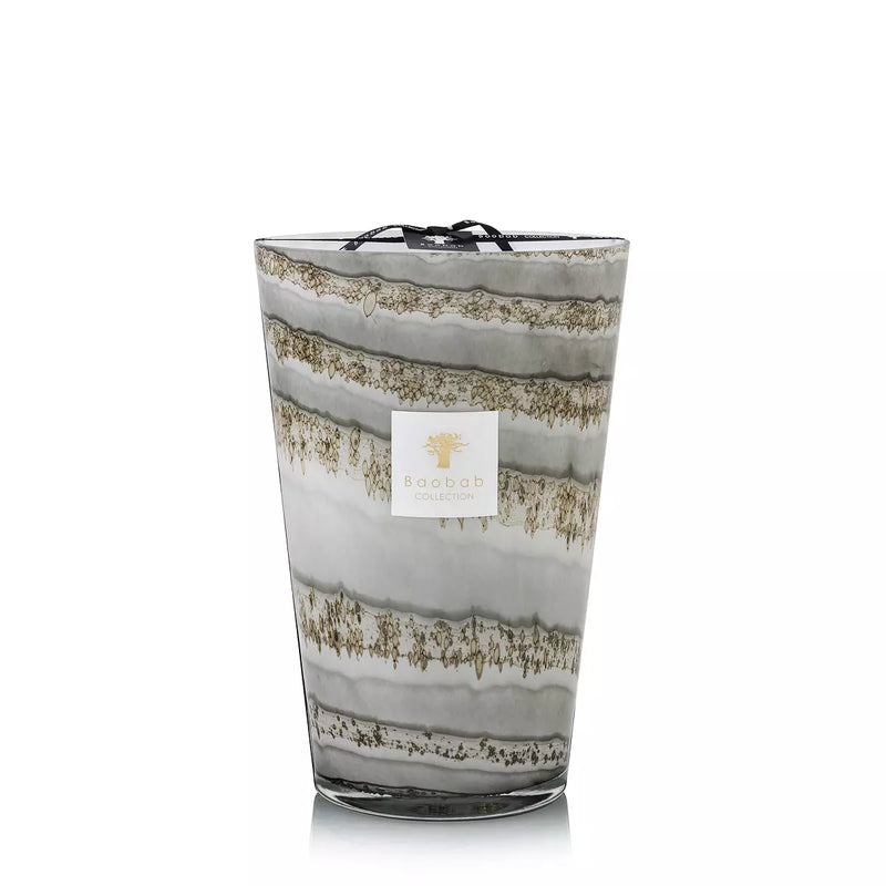 Candela BAOBAB Sand Atacama Grigia Agrumata con note di Bergamote - Tè Earl Grey - Muschio 35cm