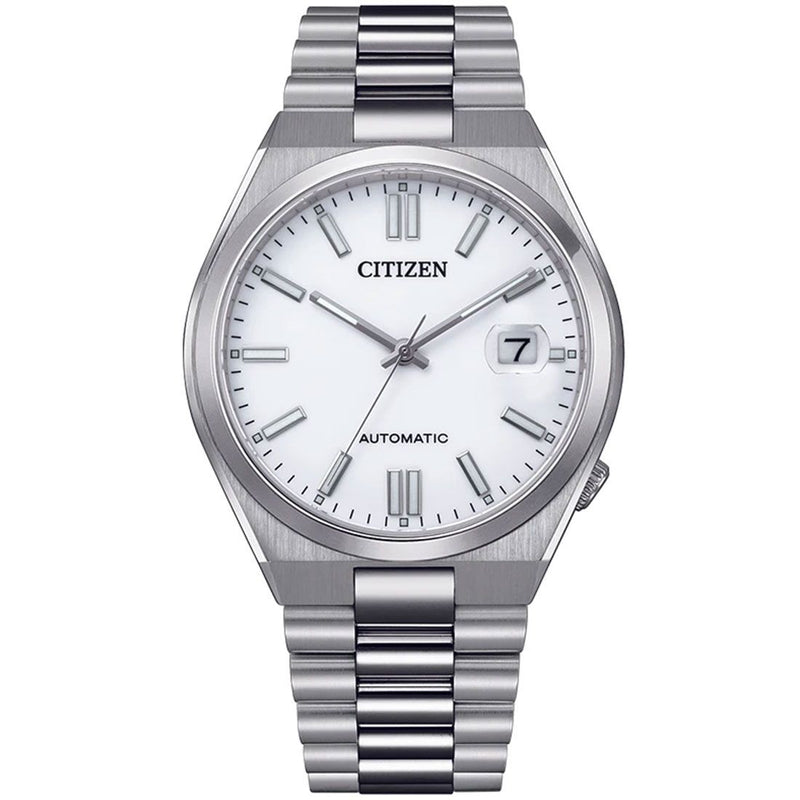 CITIZEN Automatico TSUYOSA con Cassa Rotonda Quadrante Bianco e Cinturino Acciaio NJ0150-81A