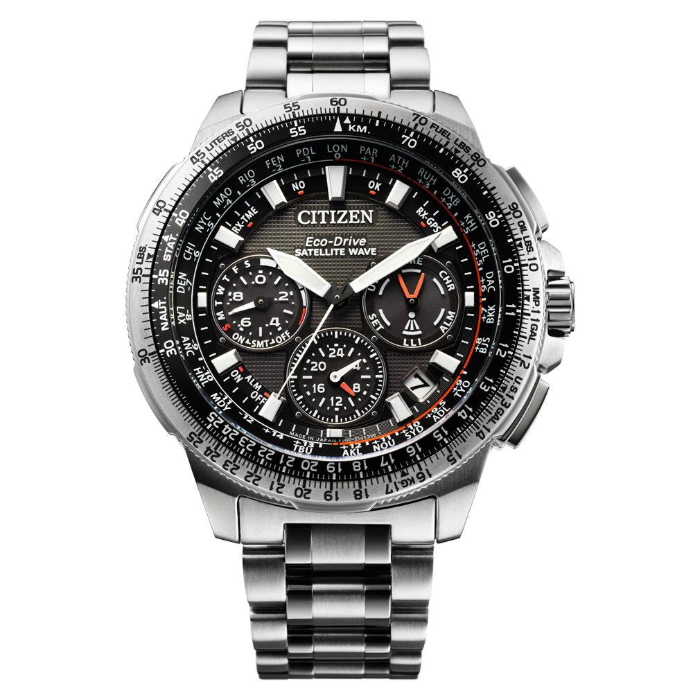 Citizen Satellite Wave Orologio da polso da uomo al quarzo in acciaio inox – 51E Citizen Satellite Wave Orologio da polso da uomo al quarzo in acciaio inox – 51E