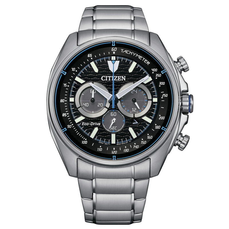 Orologio Uomo Citizen Eco-Drive con quadrante nero e bracciale in acciaio OF Crono Active CA4560-81E