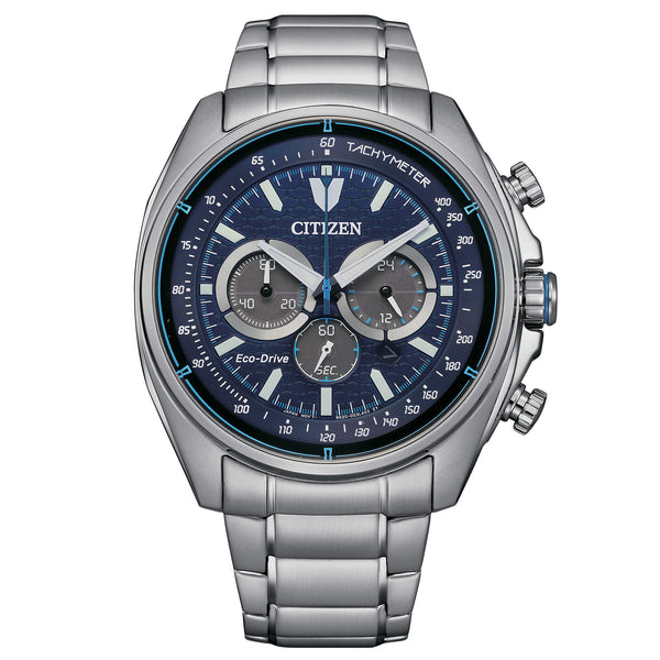 Orologio Uomo Citizen Eco-Drive con quadrante blu e bracciale in acciaio OF Crono Active CA4560-81L