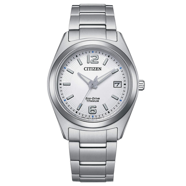 Orologio Donna Citizen Eco-Drive con quadrante bianco e bracciale in titanio OF Supertitanio Lady FE6151-82A