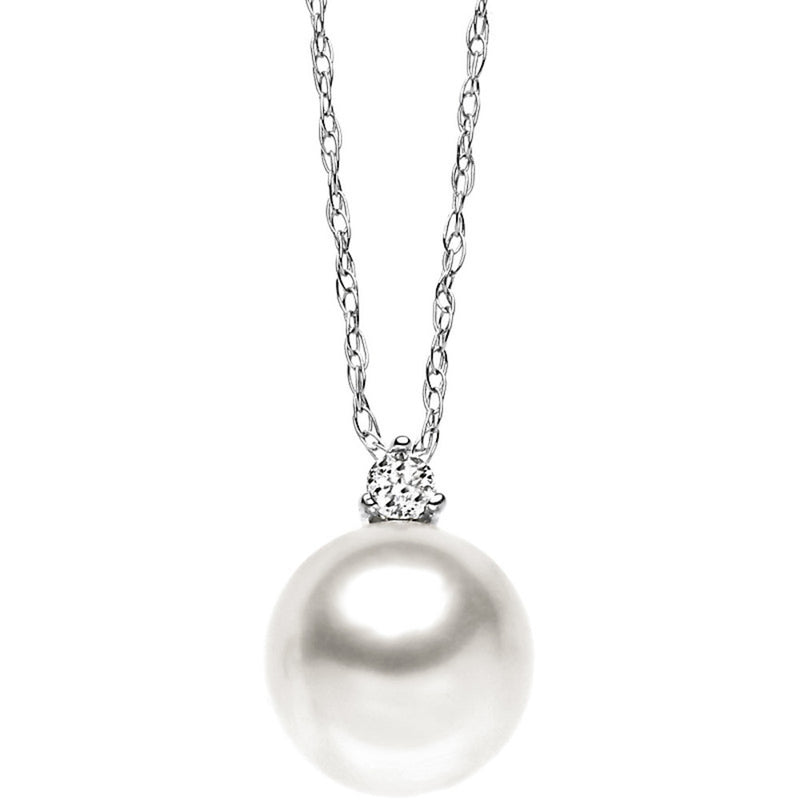 Collana Donna Perle in Oro Bianco con Diamante COMETE GLP 433