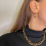 REBECCA Collana Donna Maglia Groumette in Bronzo Placcato Oro Giallo BGUKBO05 Indossato