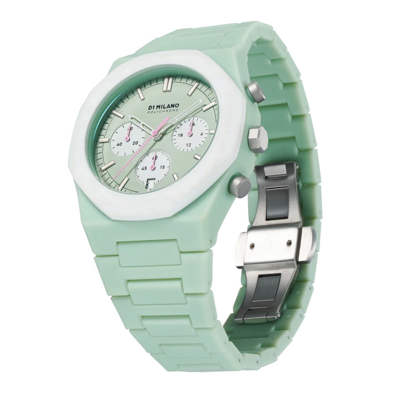 Orologio Unisex D1 Milano Verde e Bianco Polychrono Green Blast PHBJ02 Lato