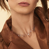 Collana Donna Rosato RZGA02 in argento rosè con charm primaverili vari Indossato