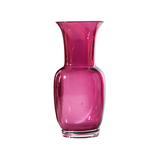 VENINI vaso opalino trasparente medio color magenta in vetro soffiato di Murano 706.22 Variante