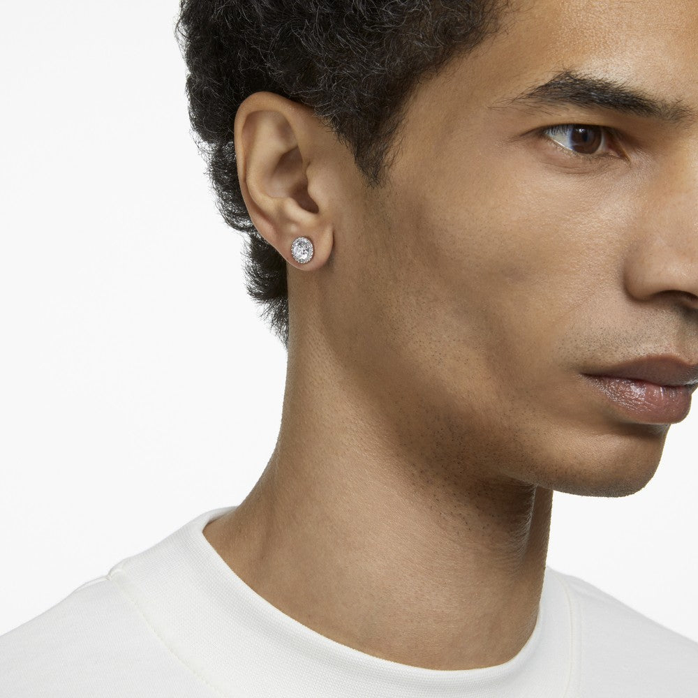 Oro Bianco Orecchini Swarovski Uomo Diamante Orecchini Cerchio Oro