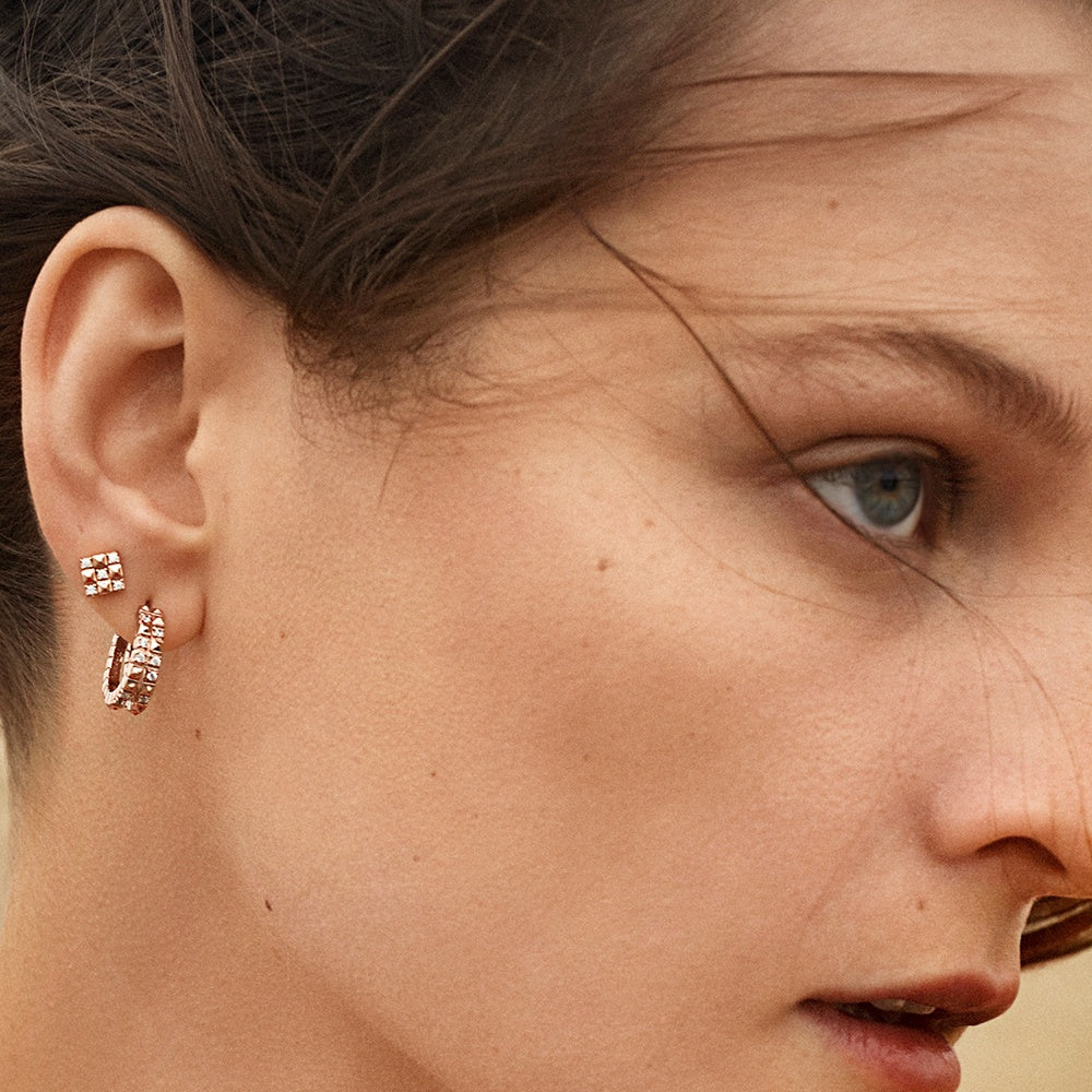Rosato Orecchino Singolo Argento 925 Oro Rosa | Collezione Allegra Tartaruga Smalto Bianco
