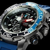 orologio citizen promaster aqualand cronografo, quadrante nero ghiera blu e cinturino in silicone blu BJ2169-08E Variante4