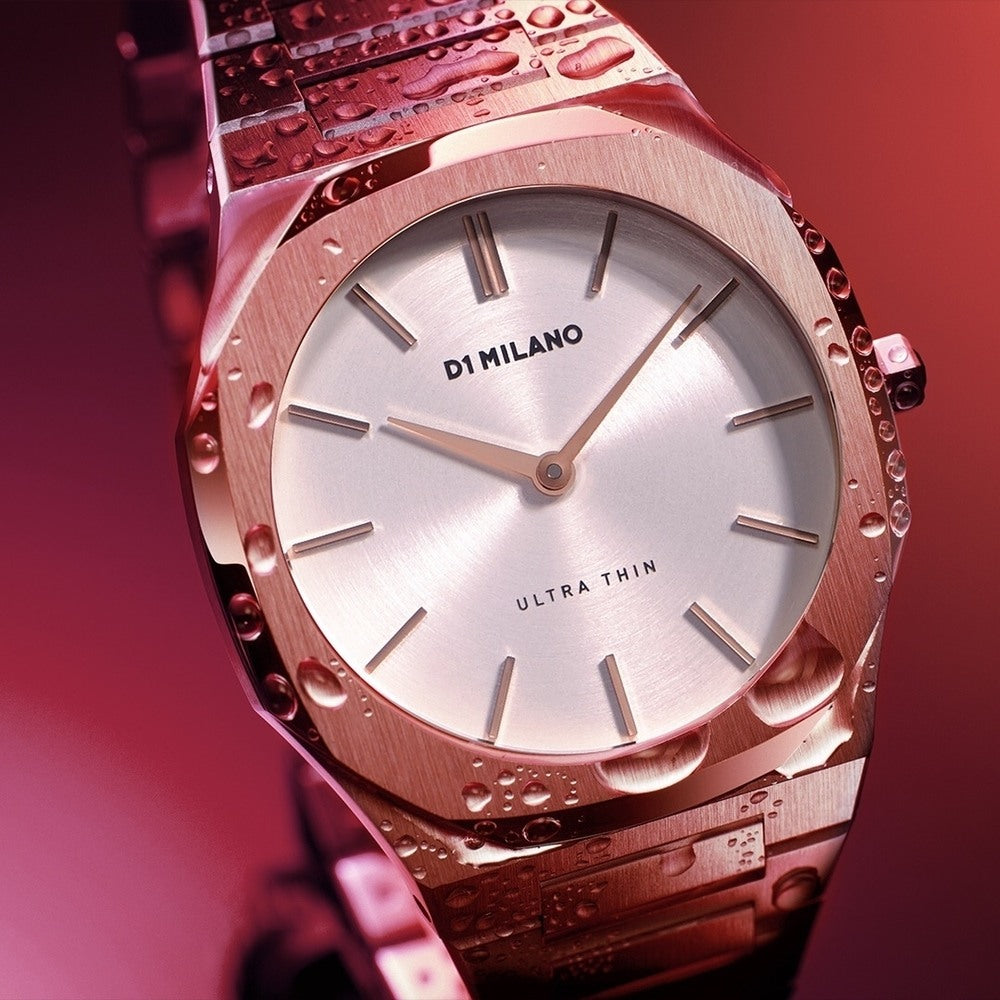 D1 Milano UTBL09 - Ultra Thin Rose Cloud Watch •