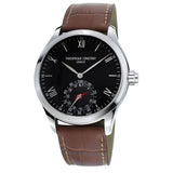 FREDERIQUE CONSTANT Orologio al Quarzo Uomo con Cassa Rotonda Quadrante Nero e cinturino in PelleFC-285B5B6