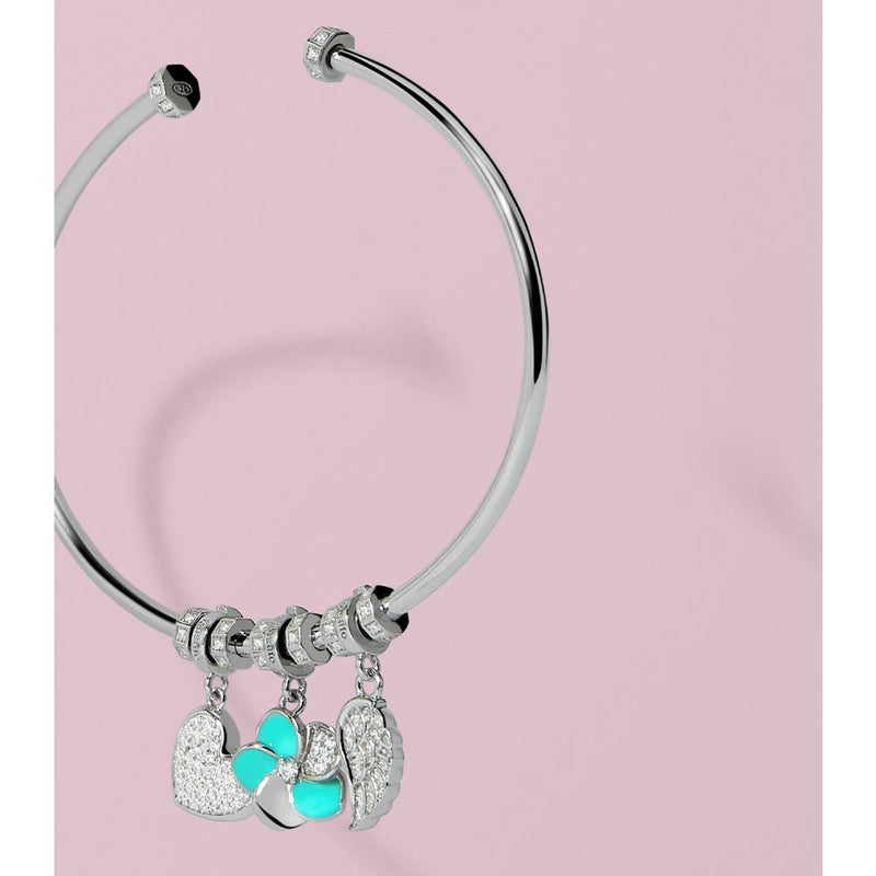 ROSATO Bracciale semirigido personalizzabile in argento e zirconi RZB038 Ambientato