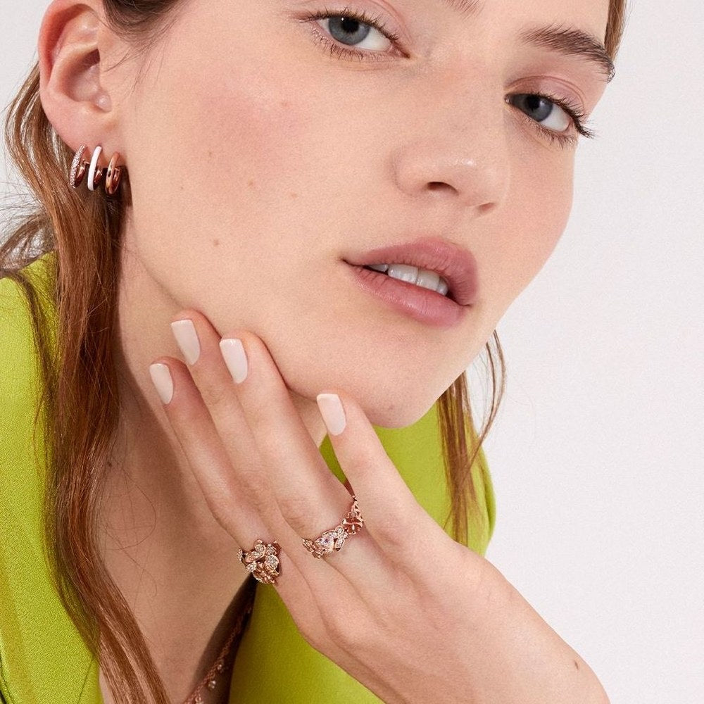 Orecchini In Argento Rivestito Oro Rosa Con Zirconi – 2mm, Rotondi, Cristallo Trasparente, Chiusura A Farfalla, In Confezione Regalo