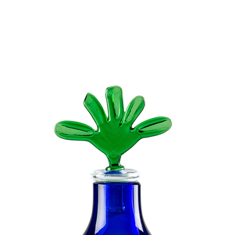 VENINI Tappo di ricambio in vetro soffiato di Murano verde per vaso monofiore 100.41 ZA