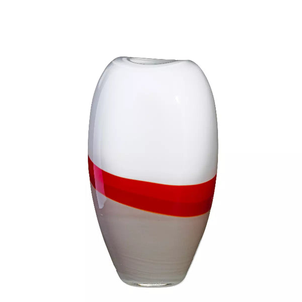 Vaso Carlo Moretti I Piccoli Rosso e Bianco Ed. Limitata 21x14cm