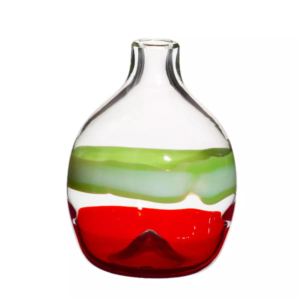 Vaso Carlo Moretti Singleflower Rosso e Verde 17x12.5cm