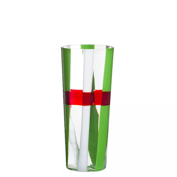 Vaso Carlo Moretti Troncocono Verde e Rosso 31.5x13.5cm 1741/R.IT