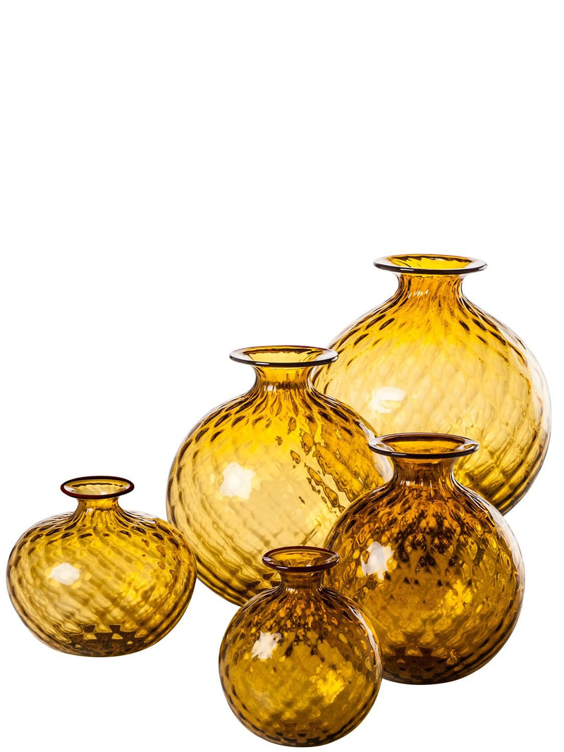 Venini vaso monofiore balloton grande giallo tè in vetro soffiato di Murano 100.29 Variante1