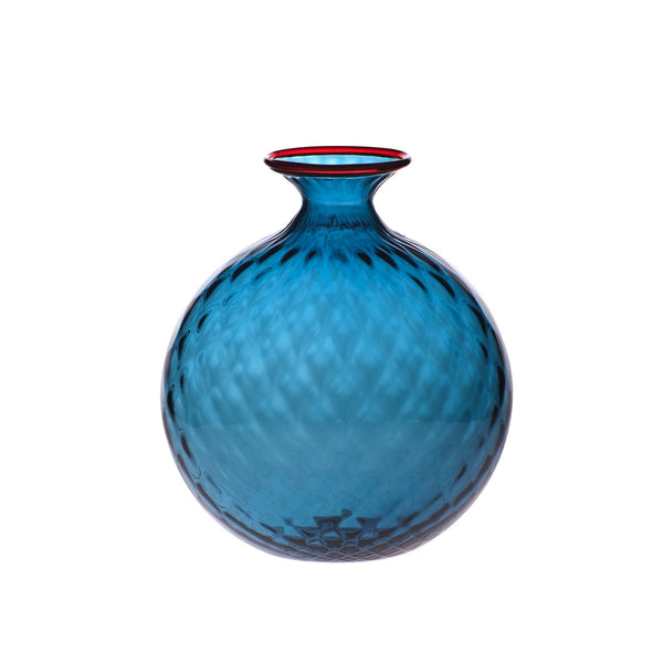 Venini vaso monofiore balloton grande blu in vetro soffiato di Murano 100.29