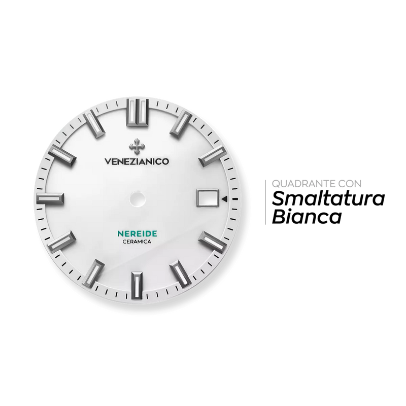 Orologio Venezianico Nereide Ceramica Bianco 4521531C cinturino in acciaio lucido e satinato dettaglio 4