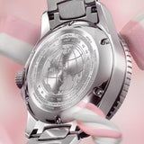 Orologio Venezianico Nereide Gmt 39 mm Rosa 3521506C cinturino in acciaio lucido e satinato dettaglio 3