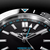 Orologio Venezianico Nereide Gmt 42 mm Ceratung 4821501C cinturino in acciaio lucido e satinato dettaglio 2