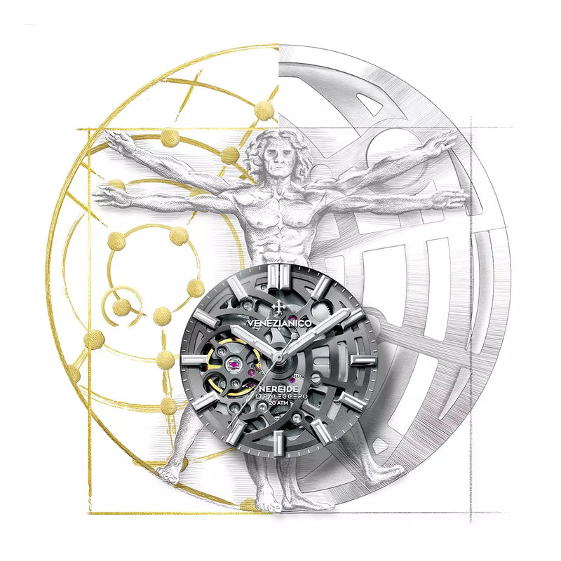 Orologio Venezianico Nereide Ultraleggero 42 mm 3921508C cinturino in acciaio lucido e satinato dettaglio 5