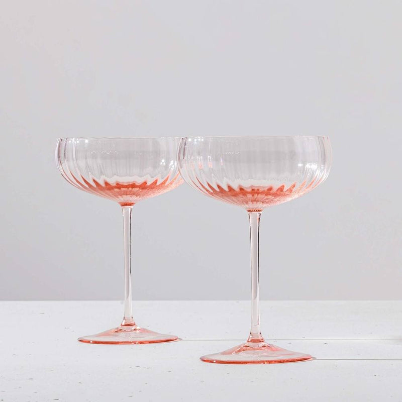 VENINI Bollicine Due Coppe Champagne Rosa Cipria in Vetro Soffiato di Murano 343.25 Ambientato2