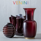 vaso venini deco medio color rosso sangue di bue in vetro soffiato di Murano 707.07 Variante1