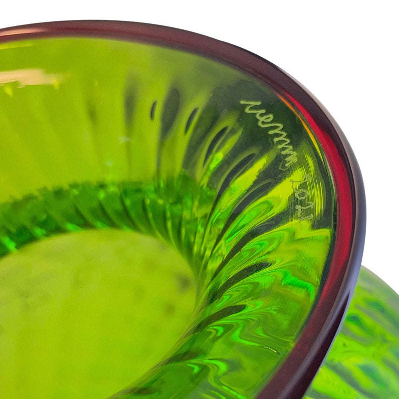 VENINI Vaso Balloton Grande Color Verde Erba in Vetro Soffiato di Murano 100.29 Dettaglio