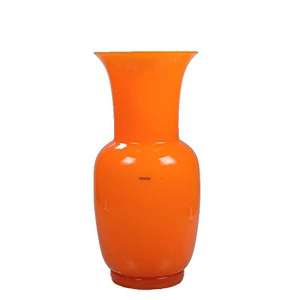 VENINI Vaso Opalino Piccolo Arancio Interno Bianco in Vetro Soffiato di Murano 706.38