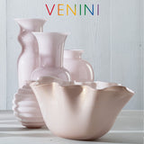 vaso venini opalino grande color rosa cipria in vetro soffiato di Murano 706.24 Variante1